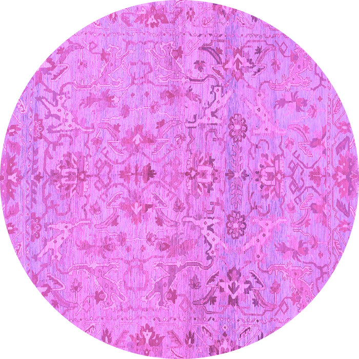 Round Machine Washable Oriental Purple Traditional Area Rugs, wshabs1723pur