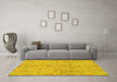 Machine Washable Oriental Yellow Traditional Rug in a Living Room, wshabs1723yw