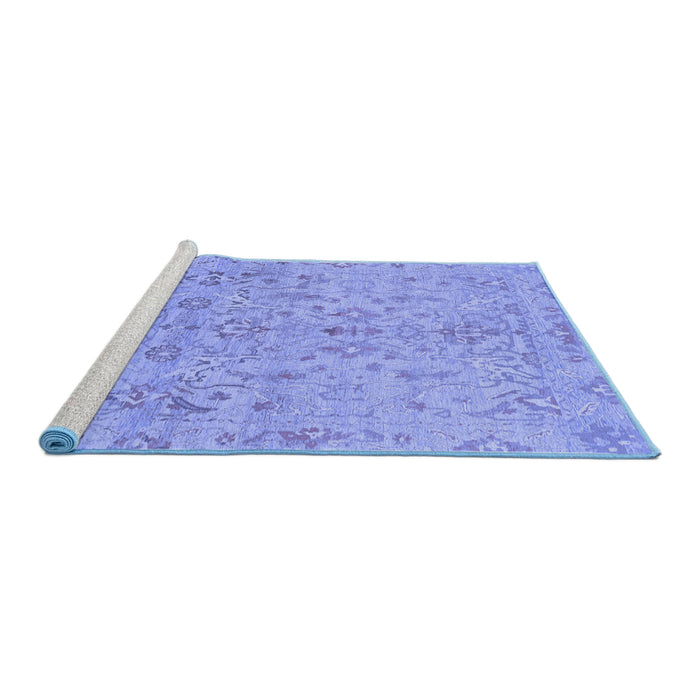Sideview of Machine Washable Oriental Blue Traditional Rug, wshabs1723blu