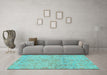 Machine Washable Oriental Light Blue Traditional Rug in a Living Room, wshabs1723lblu