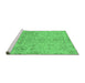 Sideview of Machine Washable Oriental Emerald Green Traditional Area Rugs, wshabs1723emgrn