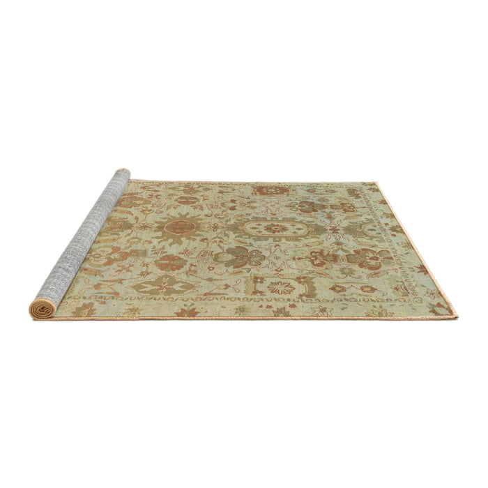 Sideview of Machine Washable Abstract Bronze Brown Rug, wshabs1724