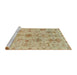 Sideview of Machine Washable Abstract Bronze Brown Rug, wshabs1724