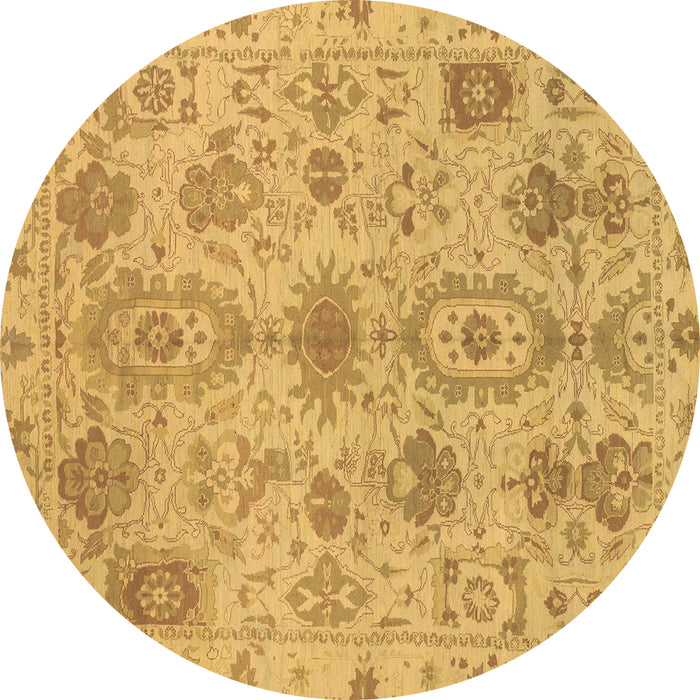 Round Oriental Brown Traditional Rug, abs1724brn