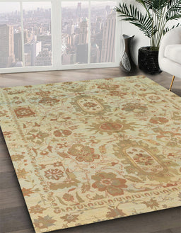 Abstract Bronze Brown Oriental Rug in Family Room, abs1724