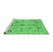 Sideview of Machine Washable Oriental Emerald Green Traditional Area Rugs, wshabs1724emgrn