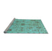 Sideview of Machine Washable Oriental Light Blue Traditional Rug, wshabs1724lblu