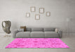 Machine Washable Oriental Pink Traditional Rug in a Living Room, wshabs1724pnk