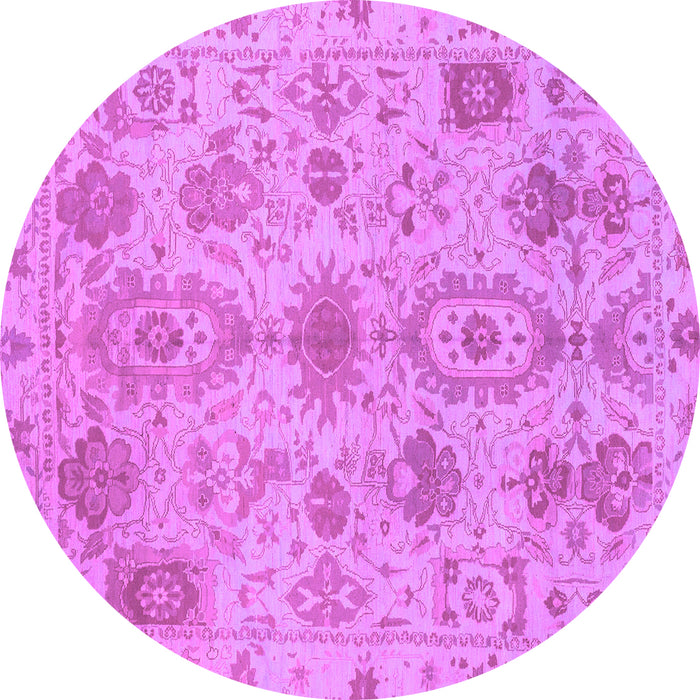 Round Machine Washable Oriental Purple Traditional Area Rugs, wshabs1724pur