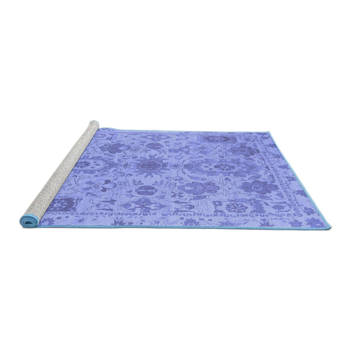 Sideview of Machine Washable Oriental Blue Traditional Rug, wshabs1724blu