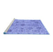 Sideview of Machine Washable Oriental Blue Traditional Rug, wshabs1724blu