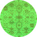 Round Oriental Green Traditional Rug, abs1724grn