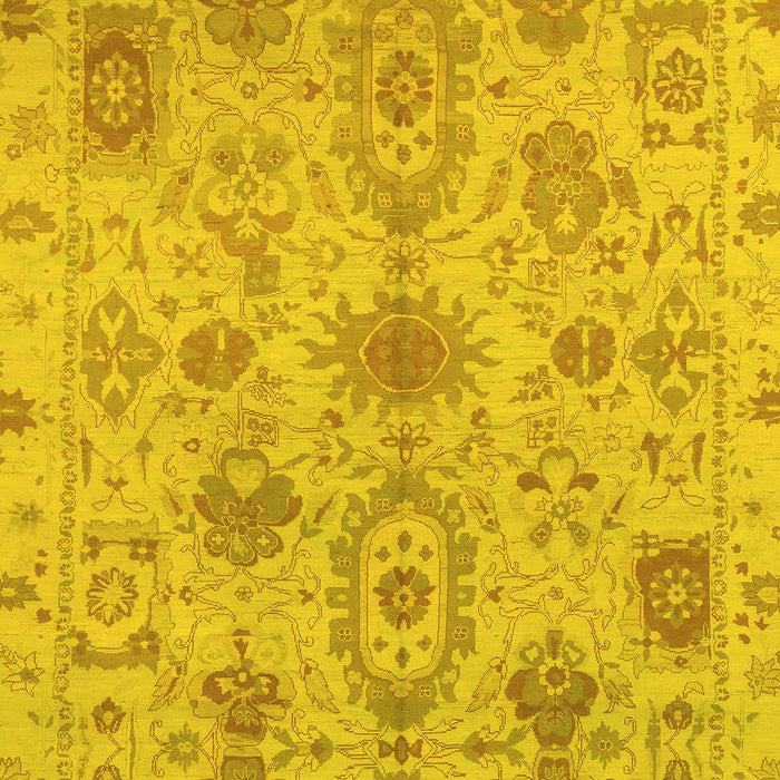 Machine Washable Oriental Yellow Traditional Rug, wshabs1724yw