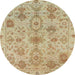 Round Machine Washable Abstract Bronze Brown Rug, wshabs1724