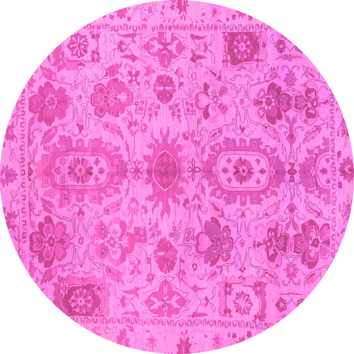 Round Oriental Pink Traditional Rug, abs1724pnk