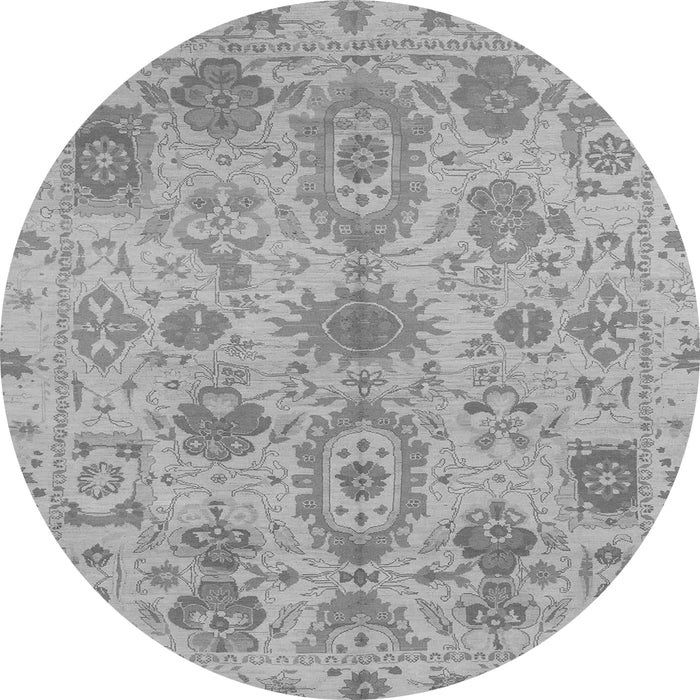 Round Oriental Gray Traditional Rug, abs1724gry