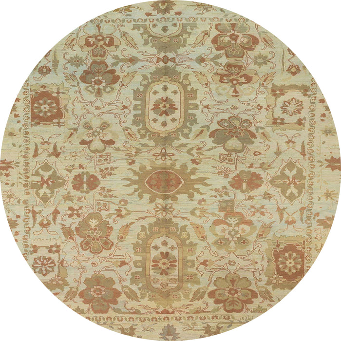 Round Abstract Bronze Brown Oriental Rug, abs1724