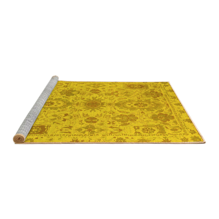 Sideview of Machine Washable Oriental Yellow Traditional Rug, wshabs1724yw