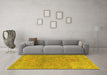 Machine Washable Oriental Yellow Traditional Rug in a Living Room, wshabs1725yw