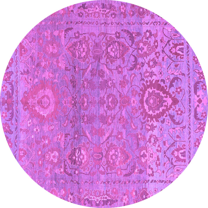 Round Machine Washable Oriental Purple Traditional Area Rugs, wshabs1725pur