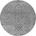 Round Machine Washable Oriental Gray Traditional Rug, wshabs1725gry