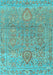 Machine Washable Oriental Light Blue Traditional Rug, wshabs1725lblu