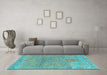 Machine Washable Oriental Light Blue Traditional Rug in a Living Room, wshabs1725lblu