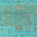 Square Machine Washable Oriental Light Blue Traditional Rug, wshabs1725lblu