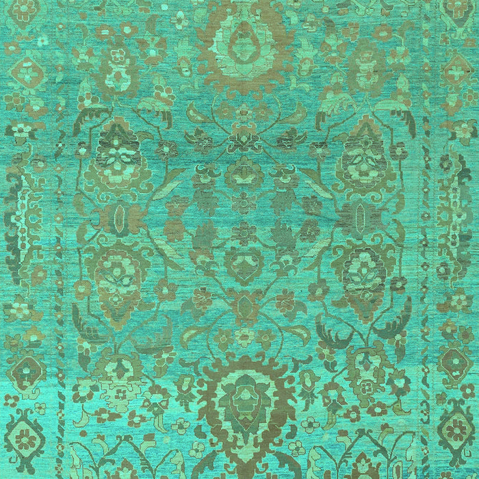Machine Washable Oriental Turquoise Traditional Area Rugs, wshabs1725turq