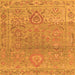 Square Machine Washable Oriental Orange Traditional Area Rugs, wshabs1725org