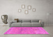 Machine Washable Oriental Pink Traditional Rug in a Living Room, wshabs1725pnk