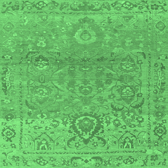 Square Machine Washable Oriental Emerald Green Traditional Area Rugs, wshabs1725emgrn