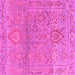 Square Machine Washable Oriental Pink Traditional Rug, wshabs1725pnk