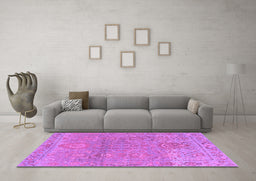 Machine Washable Oriental Purple Traditional Area Rugs in a Living Room, wshabs1725pur