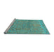 Sideview of Machine Washable Oriental Light Blue Traditional Rug, wshabs1725lblu