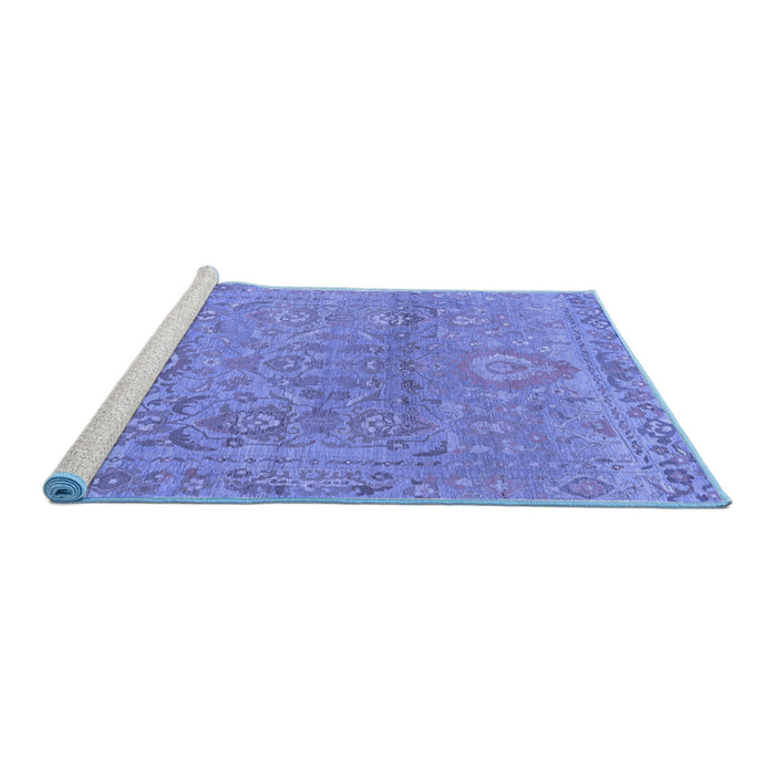 Sideview of Machine Washable Oriental Blue Traditional Rug, wshabs1725blu