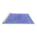 Sideview of Machine Washable Oriental Blue Traditional Rug, wshabs1725blu