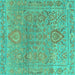 Square Oriental Turquoise Traditional Rug, abs1725turq