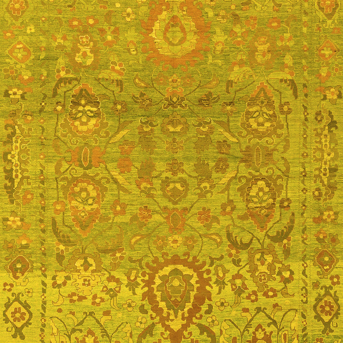 Machine Washable Oriental Yellow Traditional Rug, wshabs1725yw