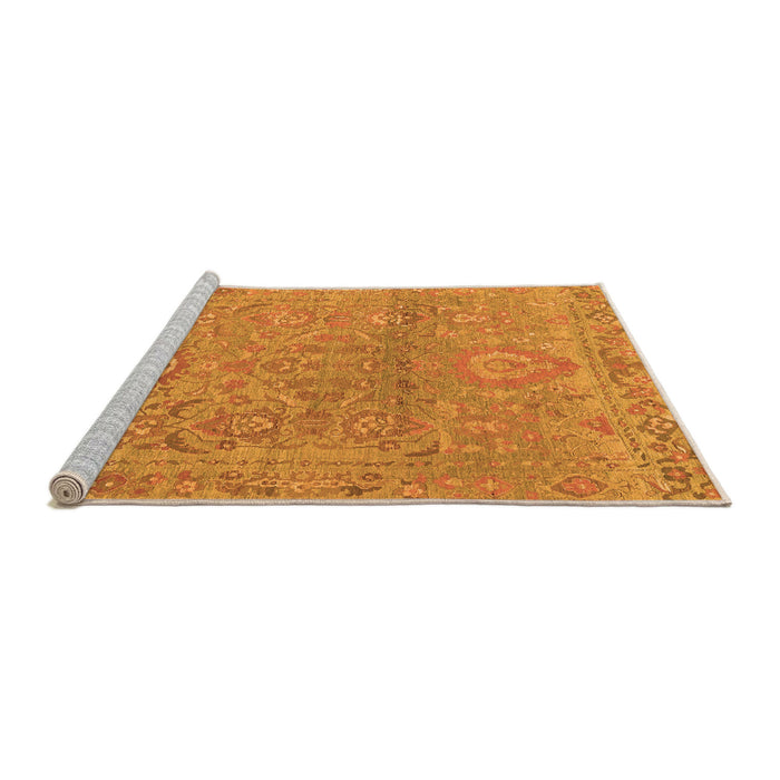 Sideview of Machine Washable Oriental Orange Traditional Area Rugs, wshabs1725org