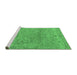 Sideview of Machine Washable Oriental Emerald Green Traditional Area Rugs, wshabs1725emgrn