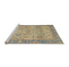 Sideview of Machine Washable Abstract Dark Almond Brown Rug, wshabs1726