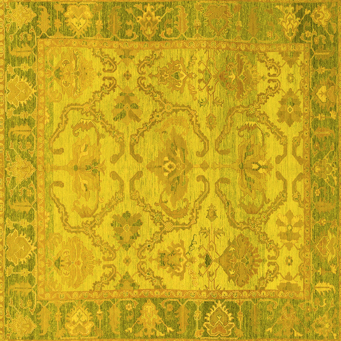 Square Machine Washable Oriental Yellow Traditional Rug, wshabs1726yw