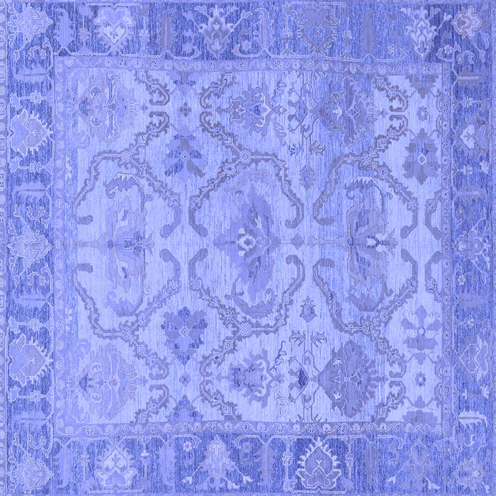Square Machine Washable Oriental Blue Traditional Rug, wshabs1726blu