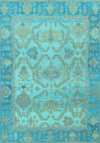 Oriental Light Blue Traditional Rug, abs1726lblu