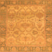 Square Machine Washable Oriental Orange Traditional Area Rugs, wshabs1726org