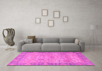 Machine Washable Oriental Pink Traditional Rug, wshabs1726pnk