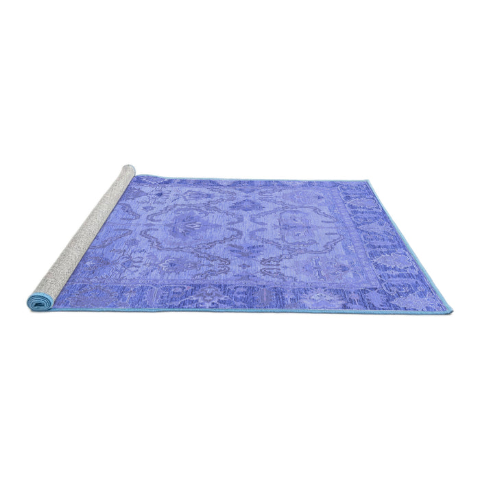 Sideview of Machine Washable Oriental Blue Traditional Rug, wshabs1726blu