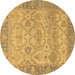 Round Oriental Brown Traditional Rug, abs1726brn