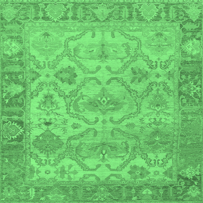 Square Oriental Emerald Green Traditional Rug, abs1726emgrn
